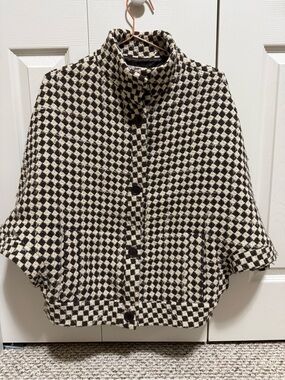 Paul & Joe Sister EUC sz 8 (38) Checkerboard wool blend Jacket in Brown & White